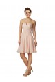 Site de Comprimento Joelho Sem Mangas Chiffon & Renda Rosa Linha A Vestidos de Madrinha / Vestidos de Cocktail
