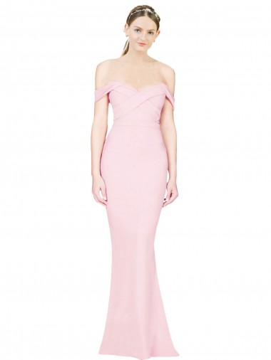 Site de Comprimento Chão Sem Mangas Crepe Esticado Rosa Linha A Sem Mangas Sem alças Vestidos de Madrinha / Vestidos de Noite / Vestidos de Festa