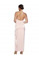 Site de Comprimento Chão Sem Mangas Cetim Sedoso Rosa Linha A Vestidos de Madrinha / Vestidos de Festa