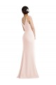 Site de Comprimento Chão Sem Mangas Crepe Esticado Rosa Trombeta Vestidos de Madrinha / Vestidos de Noite / Vestidos de Festa