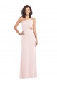 Site de Comprimento Chão Sem Mangas Crepe Esticado Rosa Trombeta Sem Mangas Um Ombro Vestidos de Madrinha / Vestidos de Noite / Vestidos de Festa