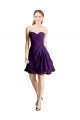 Site de Comprimento Joelho Sem Mangas Chiffon Roxo Linha A Vestidos de Madrinha / Vestidos de Cocktail / Vestidos de Homecoming