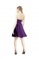 Site de Comprimento Joelho Sem Mangas Chiffon Roxo Linha A Vestidos de Madrinha / Vestidos de Cocktail / Vestidos de Homecoming