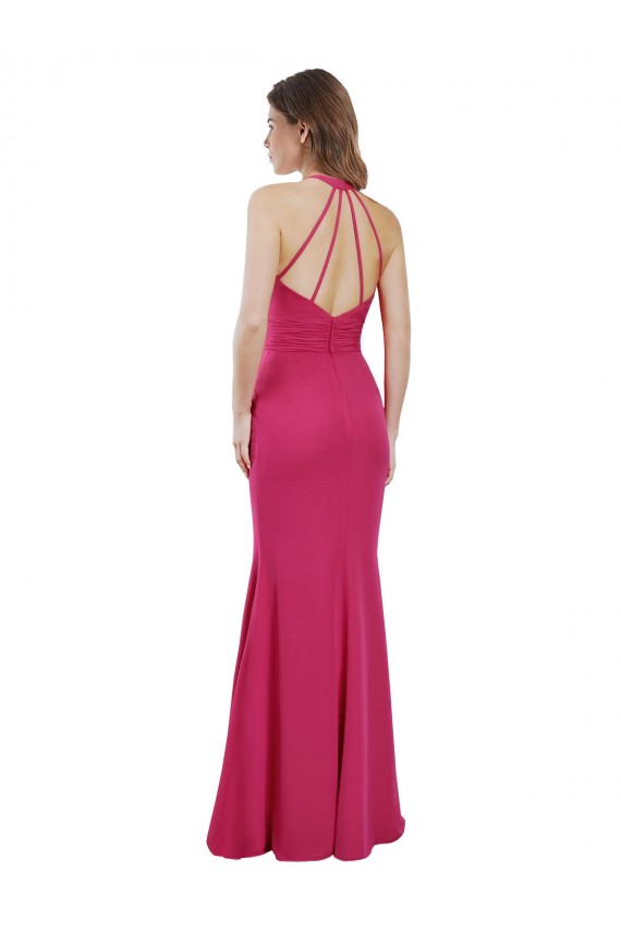 Site de Comprimento Chão Sem Mangas Chiffon Rubi Linha A Vestidos de Madrinha