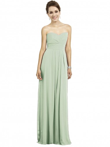 Site de Comprimento Chão Sem Mangas Chiffon Sábio Linha A Sem Mangas Amor Vestidos de Madrinha