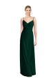 Site de Comprimento Chão Sem Mangas Chiffon Sempre Verde Linha A Sem Mangas Alças finas Vestidos de Madrinha