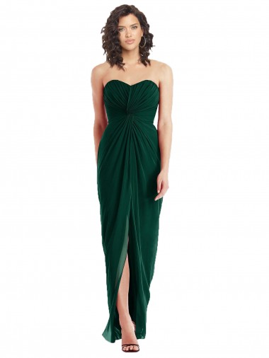 Site de Comprimento Chão Sem Mangas Chiffon Sempre Verde Linha A Sem Mangas Amor Vestidos de Madrinha