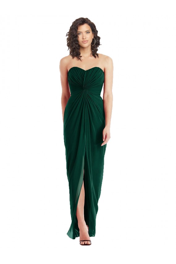 Site de Comprimento Chão Sem Mangas Chiffon Sempre Verde Linha A Sem Mangas Amor Vestidos de Madrinha