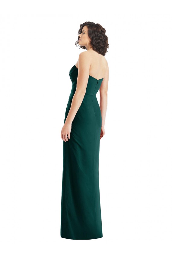 Site de Comprimento Chão Sem Mangas Chiffon Sempre Verde Linha A Sem Mangas Amor Vestidos de Madrinha
