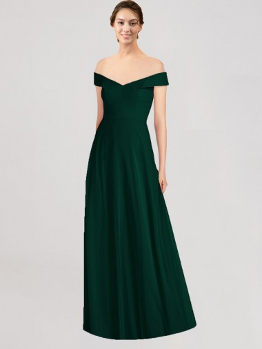Site de Comprimento Chão Sem Mangas Chiffon Sempre Verde Linha A Vestidos de Madrinha