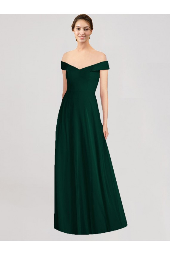 Site de Comprimento Chão Sem Mangas Chiffon Sempre Verde Linha A Vestidos de Madrinha