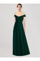 Site de Comprimento Chão Sem Mangas Chiffon Sempre Verde Linha A Vestidos de Madrinha