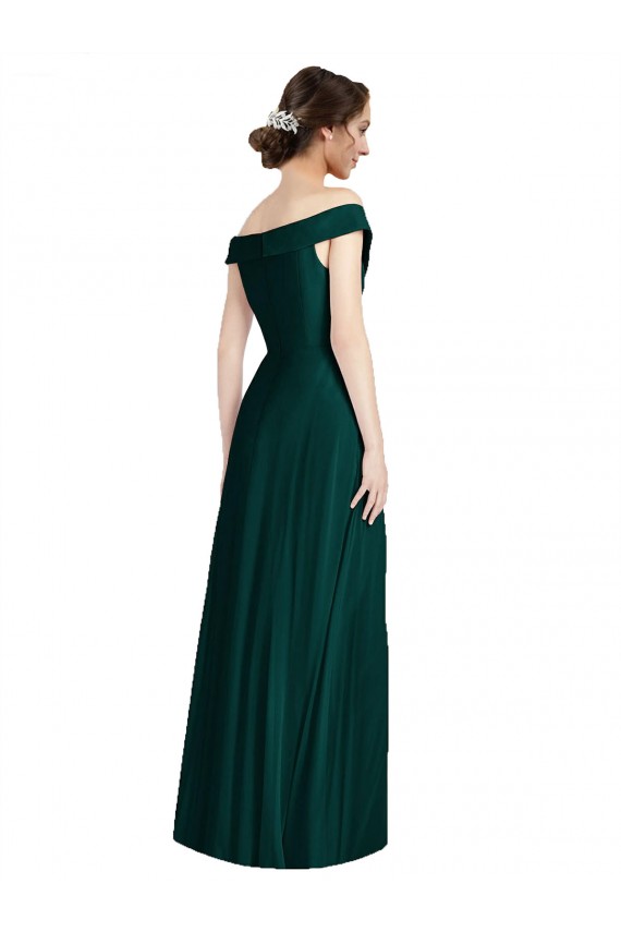 Site de Comprimento Chão Sem Mangas Chiffon Sempre Verde Linha A Vestidos de Madrinha