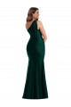Site de Comprimento Chão Sem Mangas Cetim Sedoso Sempre Verde Sereia Vestidos de Madrinha / Vestidos de Noite / Vestidos de Festa