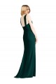 Site de Comprimento Chão Sem Mangas Chiffon Sempre Verde Trombeta Vestidos de Madrinha
