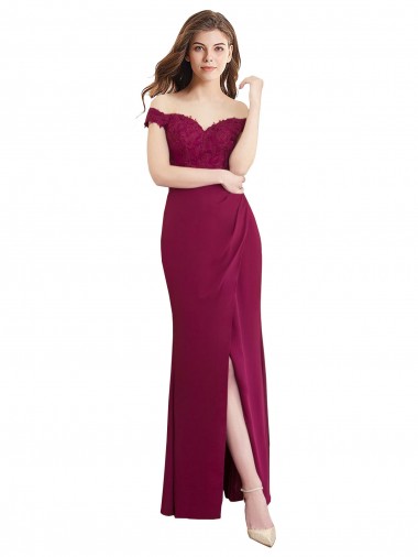 Site de Comprimento Chão Sem Mangas Chiffon & Renda Sereia Vestidos de Madrinha
