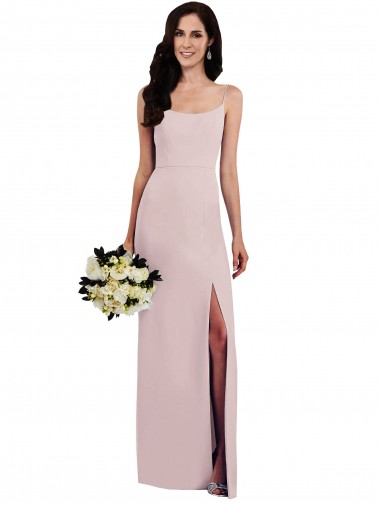 Site de Comprimento Chão Sem Mangas Crepe Esticado Trombeta Vestidos de Madrinha / Vestidos de Noite / Vestidos de Festa