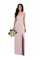 Site de Comprimento Chão Sem Mangas Crepe Esticado Trombeta Vestidos de Madrinha / Vestidos de Noite / Vestidos de Festa