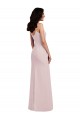 Site de Comprimento Chão Sem Mangas Crepe Esticado Trombeta Vestidos de Madrinha / Vestidos de Noite / Vestidos de Festa