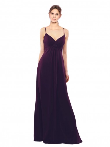 Site de Comprimento Chão Sem Mangas Chiffon Uva Linha A Sem Mangas Amor Vestidos de Madrinha