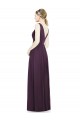Site de Comprimento Chão Sem Mangas Chiffon Uva Linha A Vestido de Madrinha / Vestido de Noite