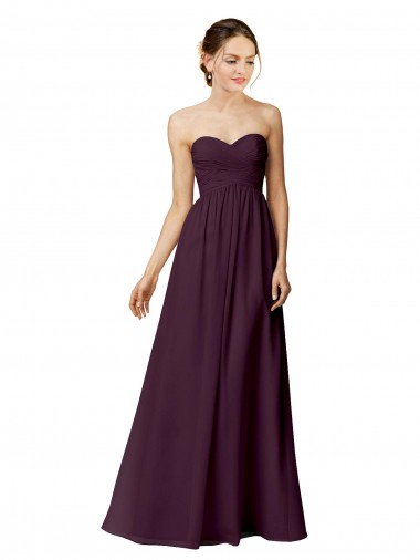 Site de Comprimento Chão Sem Mangas Chiffon Uva Linha A Sem Mangas Longo Amor Vestidos de Madrinha