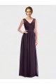 Site de Comprimento Chão Sem Mangas Chiffon & Renda Uva Linha A Vestidos de Madrinha