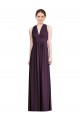 Site de Comprimento Chão Sem Mangas Chiffon Uva Linha A Vestido de Noite / Vestidos de Madrinha