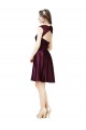 Site de Comprimento Joelho Sem Mangas Cetim & Renda Uva Linha A Vestidos de Madrinha / Vestidos de Cocktail / Vestidos de Homecoming