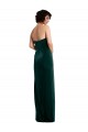 Site de Comprimento Chão Sem Mangas Veludo Elástico Verde Escuro Bainha Vestidos de Madrinha / Vestidos de Noite / Vestidos de Festa