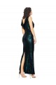 Site de Comprimento Chão Sem Mangas Lantejoulas Verde Escuro Sereia Vestidos de Madrinha / Vestidos de Noite / Vestidos de Festa