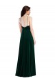 Site de Comprimento Chão Sem Mangas Veludo Elástico Verde Escuro Linha A Sem Mangas Cabeçada Vestidos de Madrinha / Vestidos de Festa