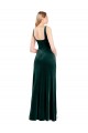 Site de Comprimento Chão Sem Mangas Veludo Elástico Verde Escuro Linha A Vestidos de Madrinha / Vestidos de Festa