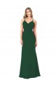 Site de Comprimento Chão Sem Mangas Chiffon Verde Escuro Linha A Sem Mangas Vestidos de Madrinha