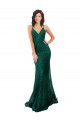 Site de Comprimento Chão Sem Mangas Renda Verde Escuro Sereia Vestidos de Madrinha / Vestidos de Festa