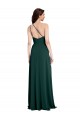 Site de Comprimento Chão Sem Mangas Crepe Esticado Verde Meia-Noite Linha A Vestidos de Madrinha / Vestidos de Noite / Vestidos de Festa