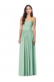 Site de Comprimento Chão Sem Mangas Chiffon Verde Menta Trombeta Sem Mangas Amor Vestidos de Madrinha