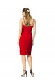 Site de Comprimento Chá Sem Mangas Crepe Esticado Vermelho Bainha Sem Mangas Vestidos de Madrinha / Vestidos de Noite / Vestidos de Festa