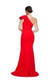 Site de Comboio Varredela Sem Mangas Crepe Esticado Vermelho Bainha Vestido de Madrinha / Vestido de Festa