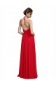 Site de Comprimento Chão Sem Mangas Chiffon Vermelho Linha A Sem Mangas Longo Alças finas Vestidos de Madrinha