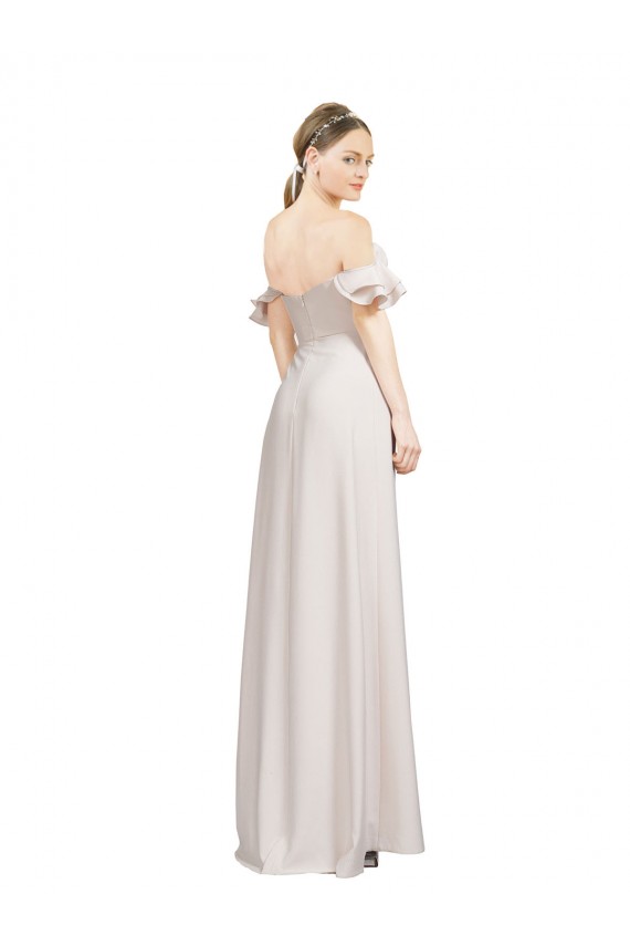 Site de Comprimento Chão Sem Mangas Crepe Esticado Vermelho Linha A Vestidos de Madrinha / Vestidos de Noite