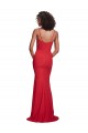 Site de Comprimento Chão Sem Mangas Crepe Esticado Vermelho Sereia Sem Mangas Alças finas Vestidos de Madrinha / Vestidos de Noite / Vestidos de Festa
