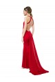 Site de Comprimento Chão Sem Mangas Crepe Esticado Vermelho Sereia Sem Mangas Vestidos de Madrinha / Vestidos de Festa