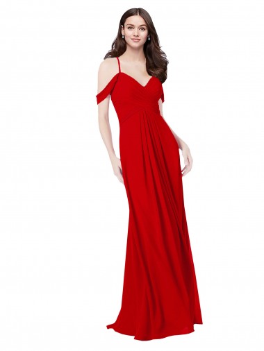 Site de Comprimento Chão Sem Mangas Chiffon Vermelho Escuro Linha A Sem Mangas Vestidos de Madrinha