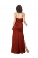 Site de Comprimento Chão Sem Mangas Cetim Sedoso Vermelho Linha A Vestidos de Madrinha / Vestidos de Noite / Vestidos de Festa