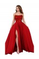 Site de Comprimento Chão Sem Mangas Spandex & Renda Vermelho Linha A Vestidos de Madrinha / Vestidos de Festa