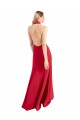 Site de Comprimento Chão Sem Mangas Crepe Esticado Vermelho Linha A Sem Mangas Vestidos de Madrinha / Vestidos de Noite / Vestidos de Festa