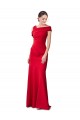 Site de Comprimento Chão Sem Mangas Crepe Esticado Vermelho Sereia Sem Mangas Vestidos de Madrinha / Vestidos de Noite / Vestidos de Festa