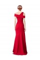 Site de Comprimento Chão Sem Mangas Crepe Esticado Vermelho Sereia Sem Mangas Vestidos de Madrinha / Vestidos de Noite / Vestidos de Festa