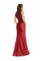 Site de Comprimento Chão Sem Mangas Cetim Sedoso Vermelho Sereia Vestidos de Madrinha / Vestidos de Noite / Vestidos de Festa